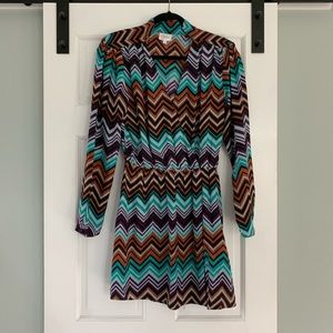 Parker Chevron print mini dress